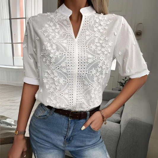 Lyra™ Elegant Hvit Bluse