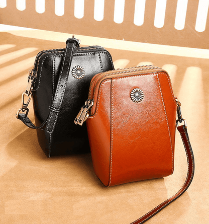 Pamela | Retro Skinnveske med Crossbody